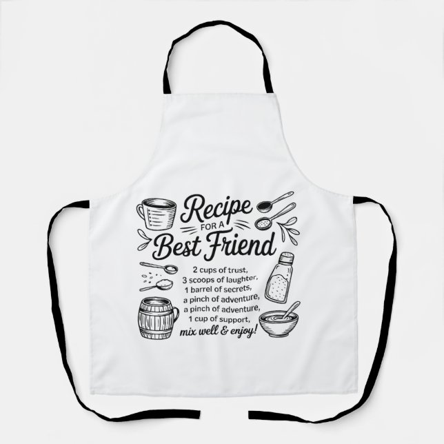 Tablier Recette pour une citation d'amitié de cuisine de m (Recto)