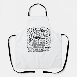 Tablier Recette pour une cuisine de fille Amour, Joie & Co