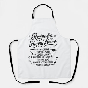 Tablier Recette pour une cuisine maison heureuse Amour, Ri