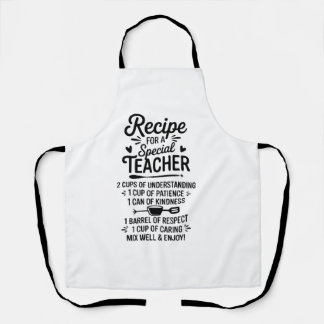 Tablier Recette pour une cuisine spéciale pour professeur 