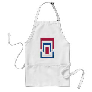 Tablier Rectangle Abstrait en rouge, blanc et bleu