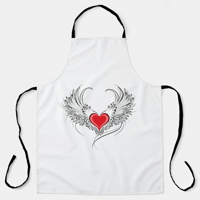 Tablier Red Angel Coeur avec ailes (Recto)