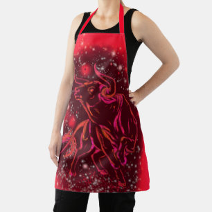 Tablier Red Apron Bull Courant À Starry Night