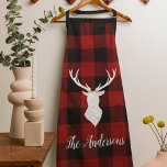 Tablier Red Buffalo Plaid & Deer | Nom personnel Cadeau<br><div class="desc">Découvrez le charme rustique des grands espaces avec notre cadeau de nom personnalisé Red Buffalo Plaid & Deer! Que vous soyez en train de faire du shopping ou de chercher un cadeau bien pensé,  ce design apporte une touche de nature sauvage à toute occasion.</div>