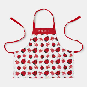 Tablier Red Daisy Ladybug Motif Personnalisé