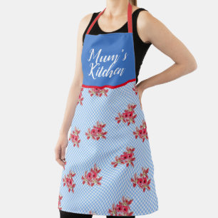 Tablier Red Floral Shabby Chic Blue En vichy Mums Cuisine 