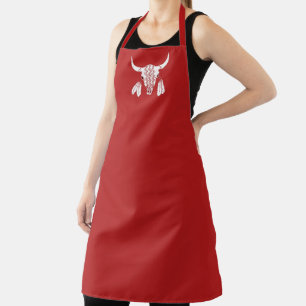 Tablier Red Ghost Dance Buffalo femmes cuisinière rouge a