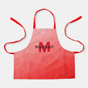 Tablier Red gradient geometric mesh pattern Monogram