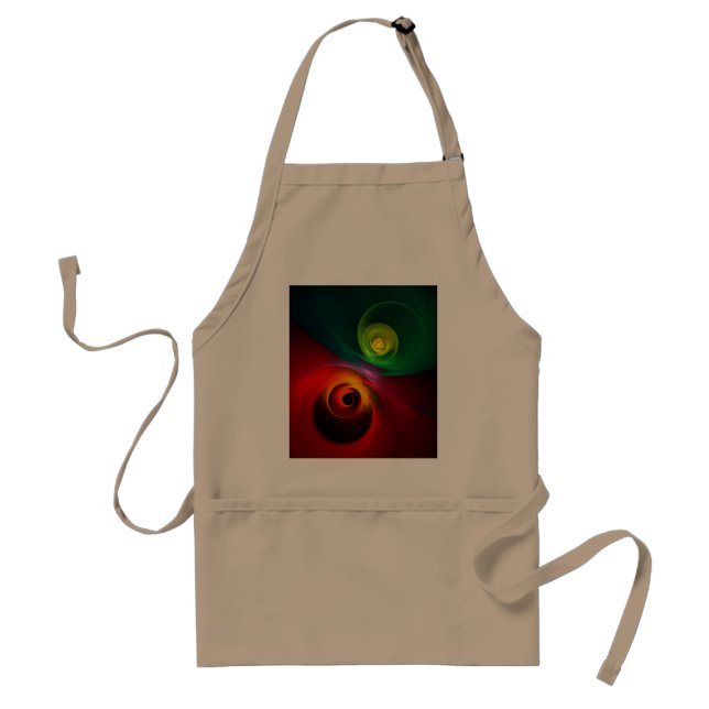 Tablier Red Green Yin Yang Moderne Motif d'art Abstrait #2 (Devant)
