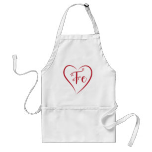 Tablier Red Heart Fe affirmation chrétienne Adult Apron.