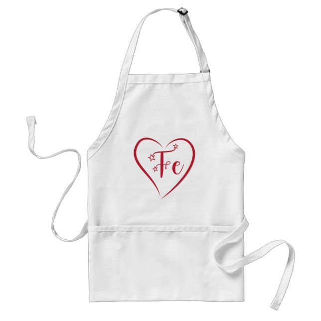 Tablier Red Heart Fe affirmation chrétienne Adult Apron. (Devant)