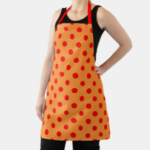 Tablier Red On Orange Pois Motif Design