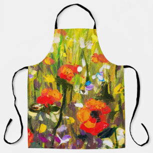 Tablier Red Poppies Champ peinture Abstraite