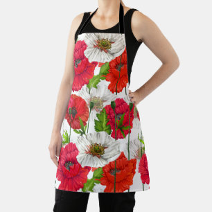 Tablier Red Poppy Joli Floral moderne élégant Motif