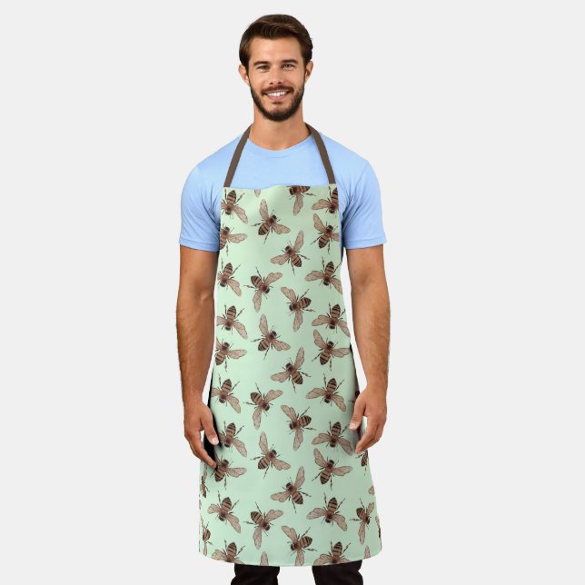 Tablier Red Rose Bee Series Design 56 Apron (Porté)
