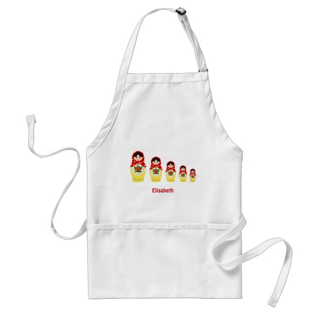 Tablier Red russian matryoshka nesting dolls (Devant)