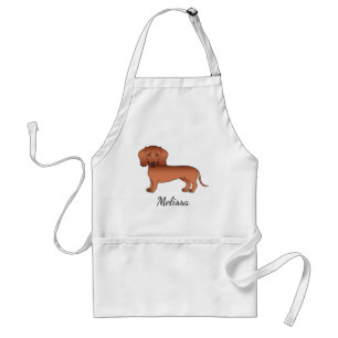 Tablier Red Smooth Coat Dachshund mignon dessin chien et n