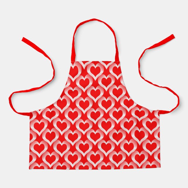 Tablier Red White Hearts Pattern (Recto)