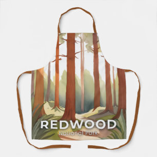 Tablier Redwood National Park Art de voyage à l'aquarell