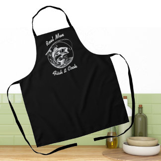 Tablier Reel Men Fish & Cook Funny Cuisine Cuisine