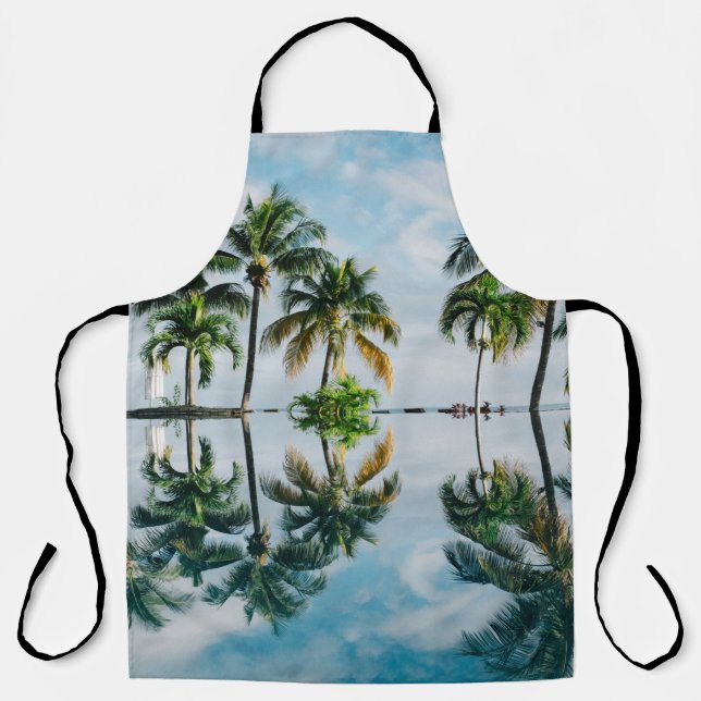 TABLIER RÉFLEXION DE L'EAU DES PALMIERS DE COCO (Recto)
