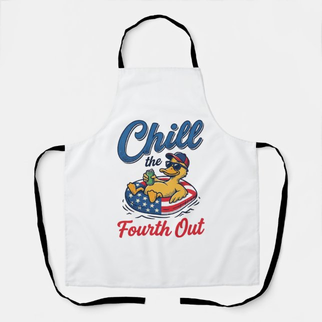 Tablier Refroidir le quatrième design de t-shirt de canard (Recto)