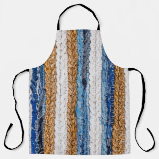 Tablier Rein patchwork : jean recyclé tapis.