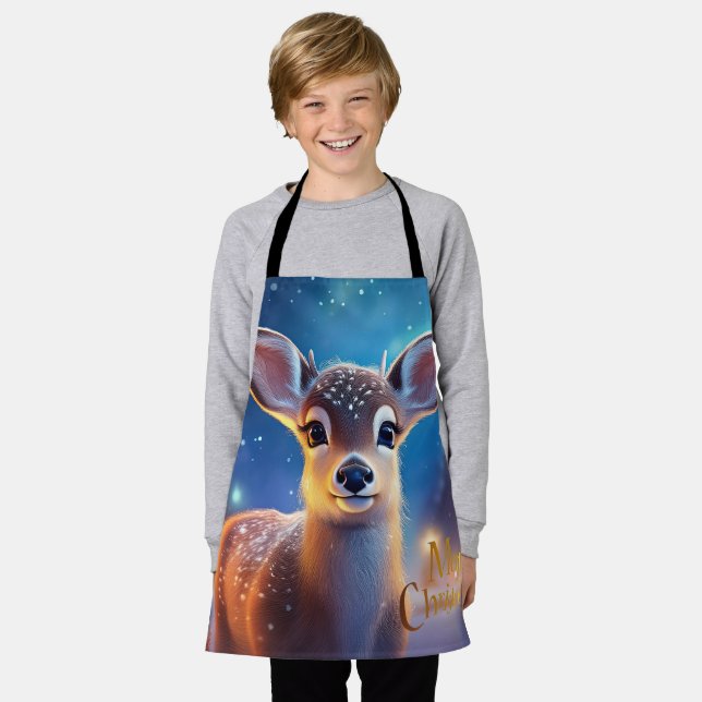 Tablier Reindeer avec Joyeux voeux de Noël (Porté)