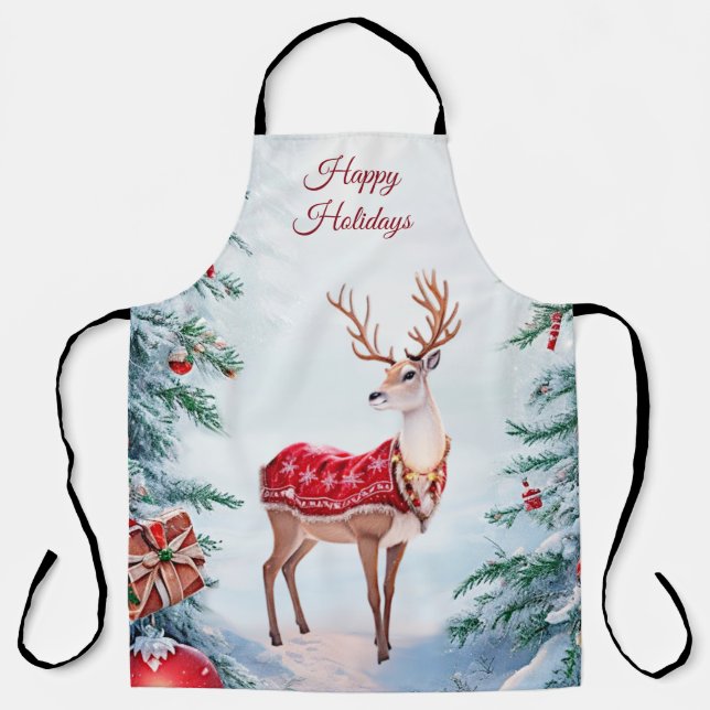Tablier Reindeer Christmas Holiday Apron (Recto)