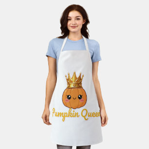 Tablier Reine Citrouille – T-Shirt Automnal Mignon pour Fe