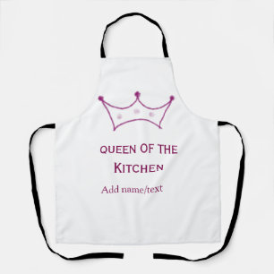 Tablier reine de cuisine couronne mauve cuisiner nom chef