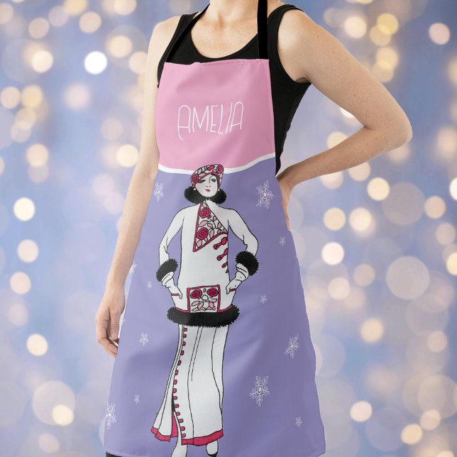 Tablier Reine des neiges personnalisée (Sparkle in the kitchen this winter season with 
 a personalized Snow Queen apron ❄️❄️❄️)