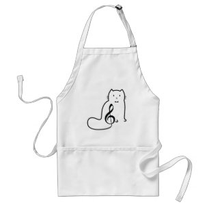 TABLIER REMARQUE DE CHAT ET DE MUSIQUE