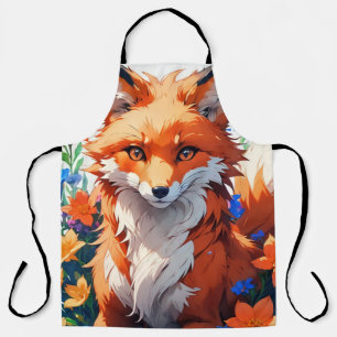 Tablier Renard à fleurs