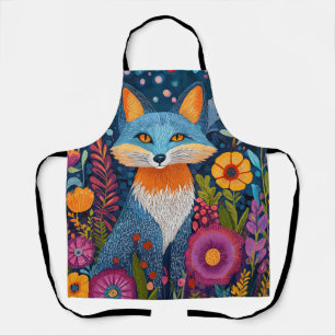 Tablier Renard Vibrant Point Art Au Milieu De Flore Luxuri