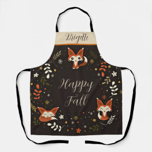 Tablier Renards automnes avec texte personnalisable person