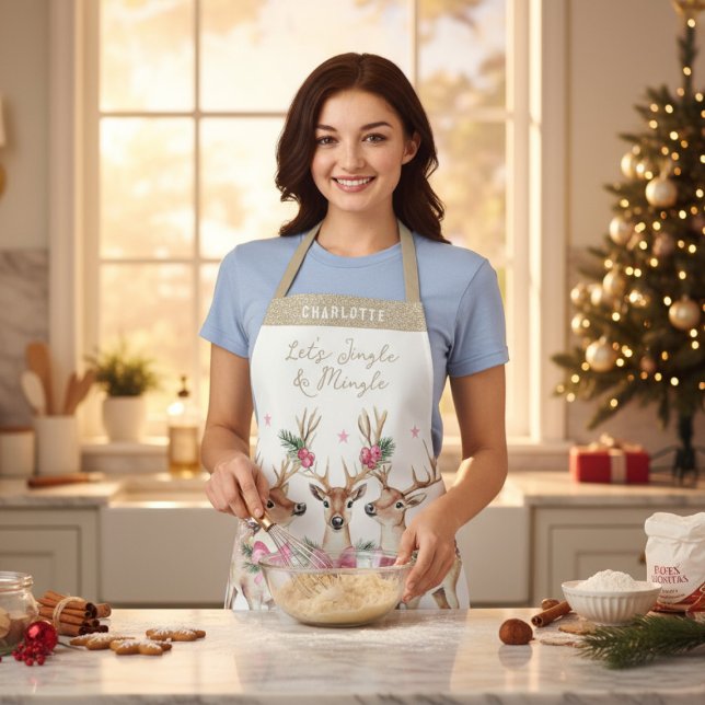 Tablier Renne de Noël Jingle & Mingle Personnalisé (Créateur téléchargé)