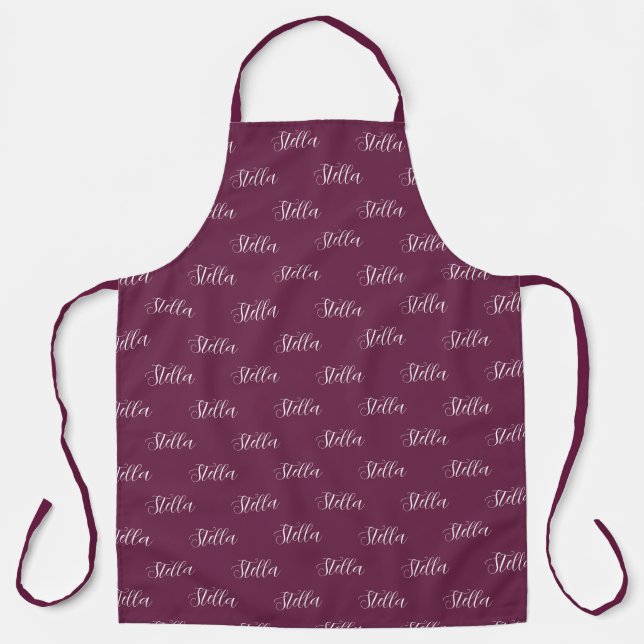 Tablier Répéter Son Nom Burgundy Maman (Recto)