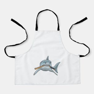 Tablier Requin au baseball avec batte de baseball