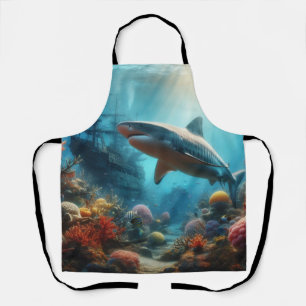 Tablier Requin tigre côtier/nautique et récif corallien