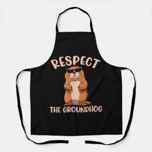 Tablier Respecter la marmotte - Jour de la marmotte Woodch
