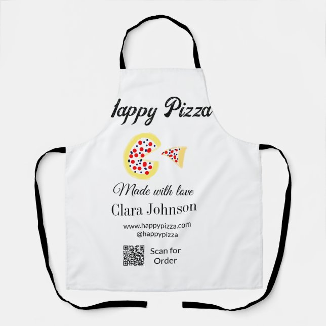 Tablier Restaurant de pizzas café pizzeria scannez le code (Recto)