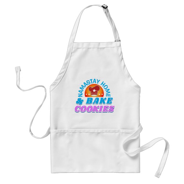 Tablier Restez chez vous et faites des Cookies (Devant)