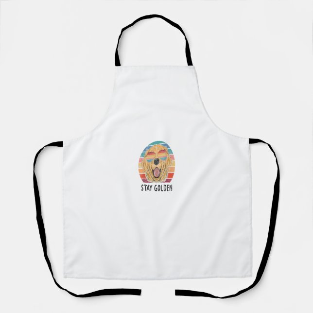 Tablier Restez Golden Retriever Chiens Cadeaux (Recto)