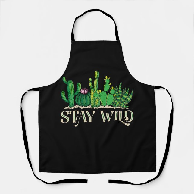 Tablier Restez sauvage et amusante Cactus (Recto)