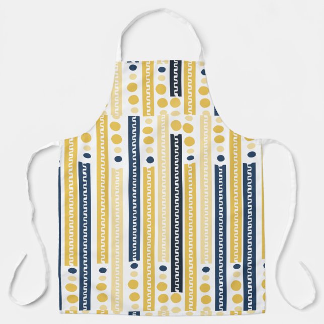 Tablier Résumé abstrait jaune et bleu  (Recto)