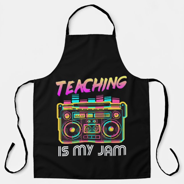Tablier Retour à l'école Rétro Enseigner est mon truc 80s (Recto)