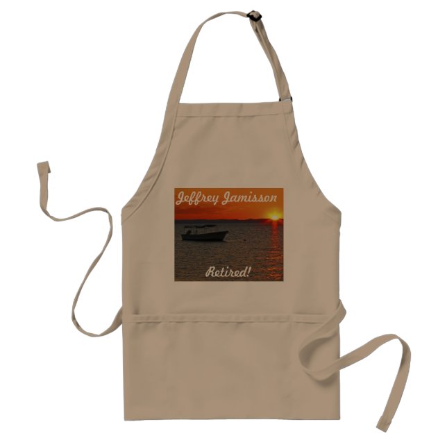 Tablier Retraité - Bateau de pêche Apron, Tan (Devant)