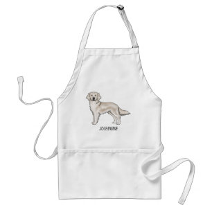 Tablier Retriever Anglais Crème Chien Et Nom Personnalisé