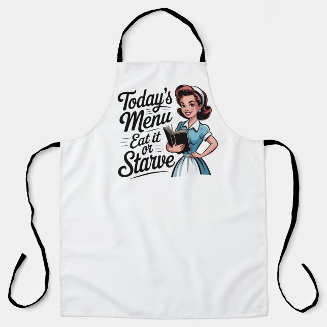 Tablier Retro 50s Waitress – Funny Vintage Kitchen (Recto)